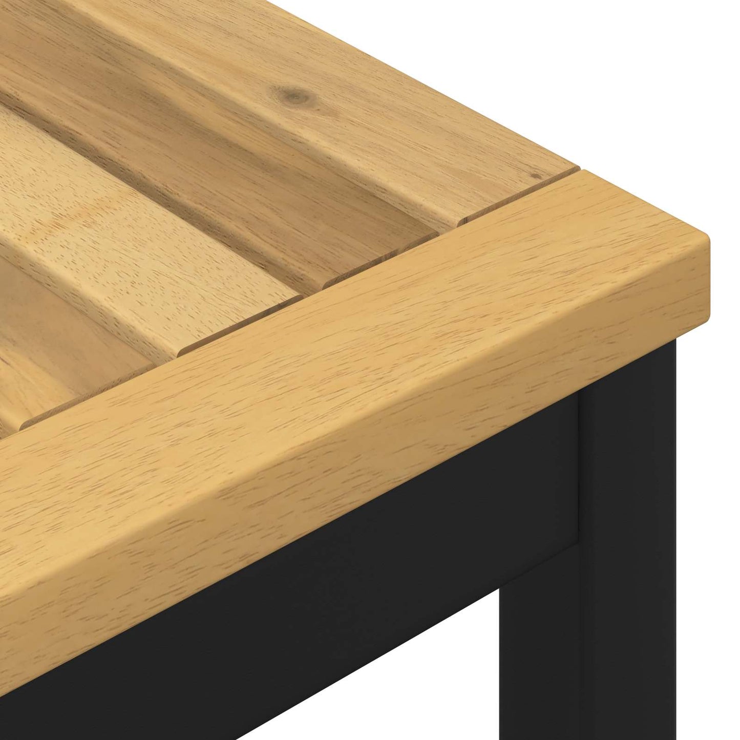 Garden Bench 201 x 35 x 45 cm Solid Acacia Wood White and Black