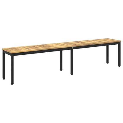 Garden Bench 201 x 35 x 45 cm Solid Acacia Wood White and Black