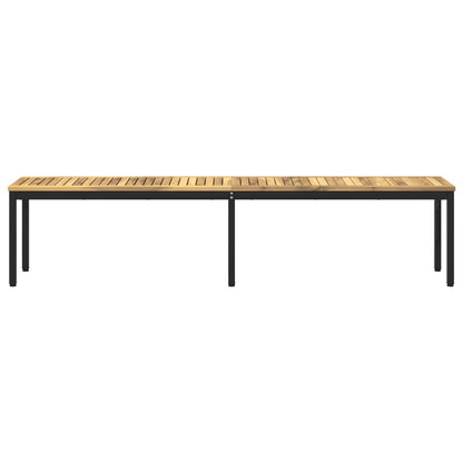 Garden Bench 201 x 35 x 45 cm Solid Acacia Wood White and Black