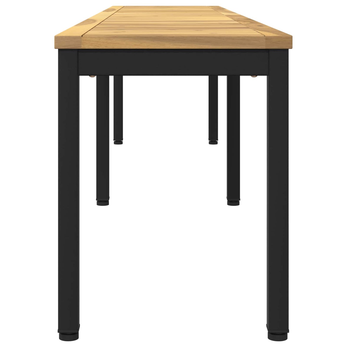 Garden Bench 201 x 35 x 45 cm Solid Acacia Wood White and Black