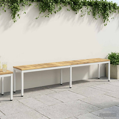 Garden Bench 201 x 35 x 45 cm Solid Acacia Wood White