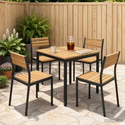 Garden Dinner Table White and Black 70 x 68.5 x 75 cm