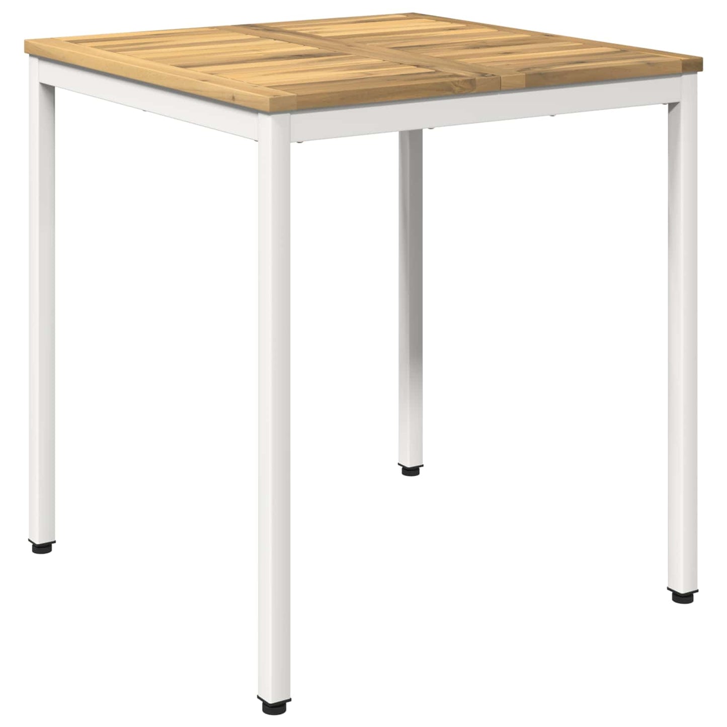 Garden Dinner Table White 70 x 68.5 x 75 cm Solid Acacia Wood