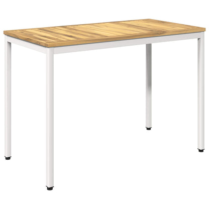 Garden Dinner Table White 108.5 x 55 x 75 cm Solid Acacia Wood
