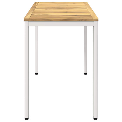 Garden Dinner Table White 108.5 x 55 x 75 cm Solid Acacia Wood