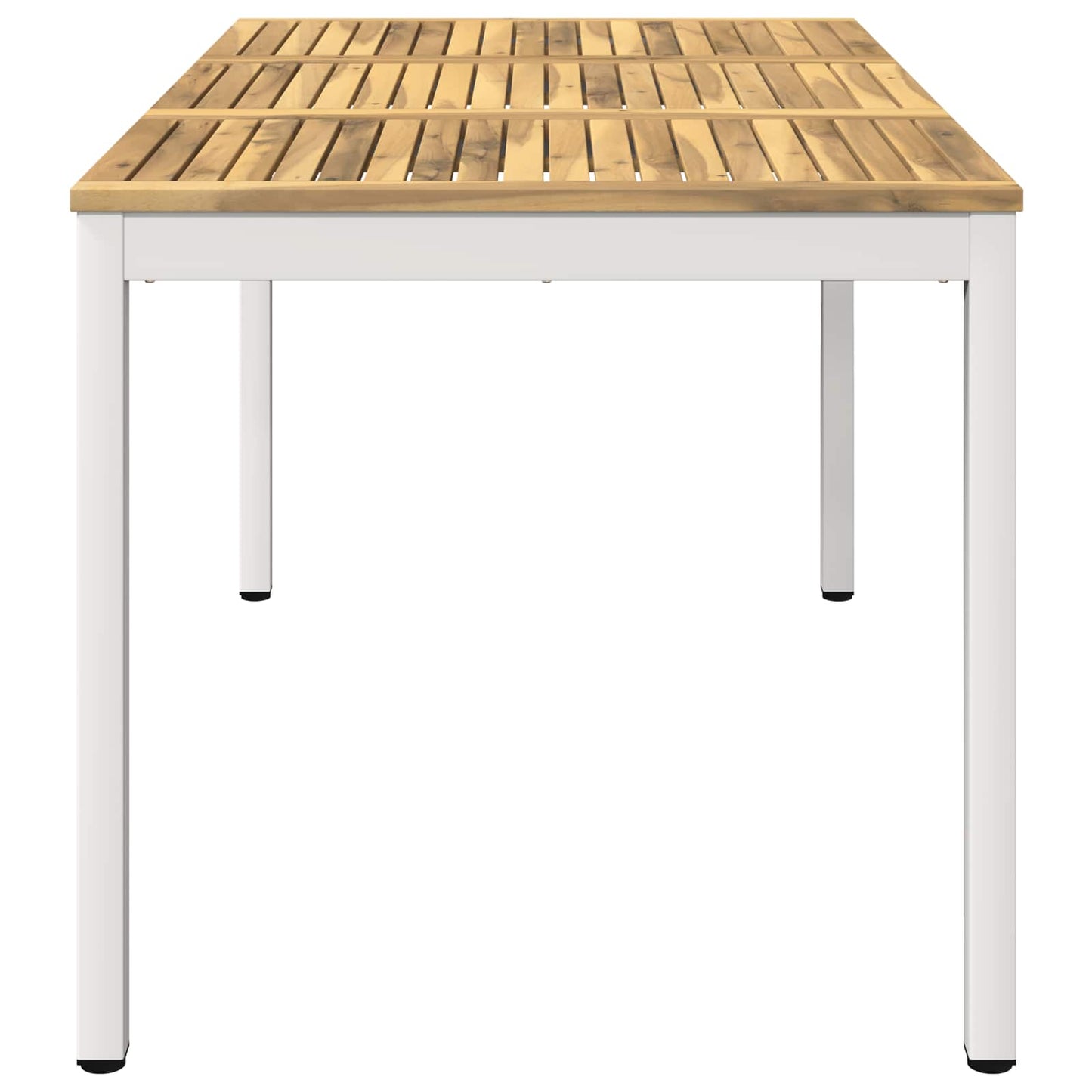 Garden Dinner Table White 141 x 80.5 x 75 cm Solid Acacia Wood