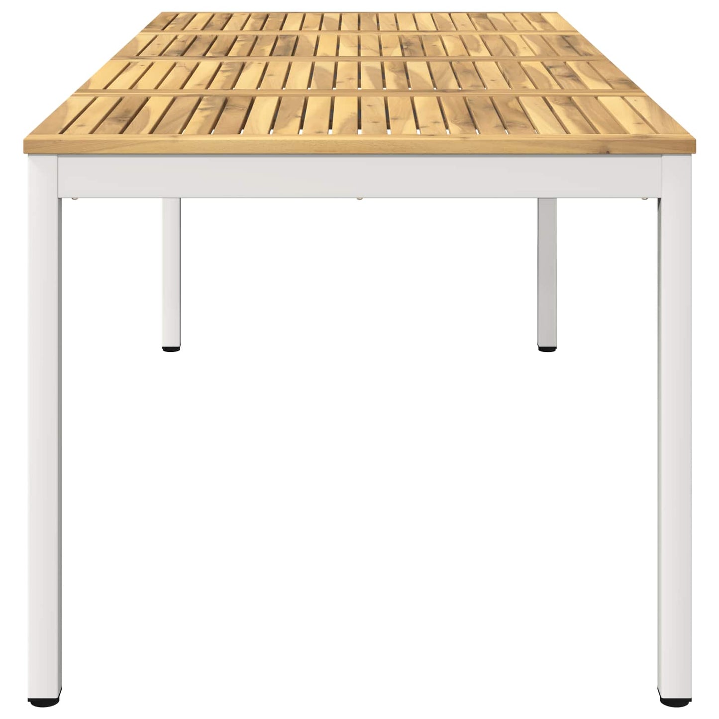 Garden Dinner Table White 147 x 88.5 x 75 cm Solid Acacia Wood