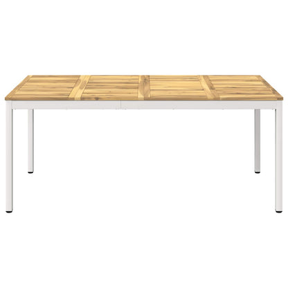 Garden Dinner Table White 180 x 88.5 x 75 cm Solid Acacia Wood