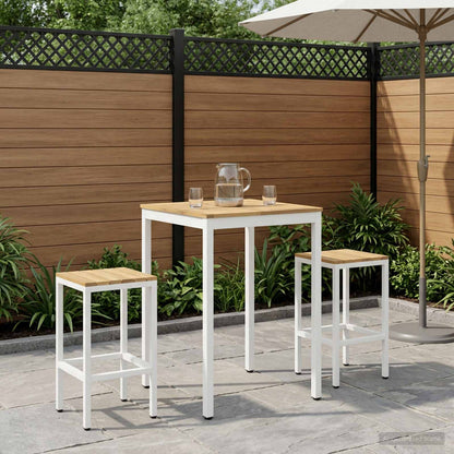 Garden Bar Table White 70 x 68.5 x 105 cm Solid Acacia Wood