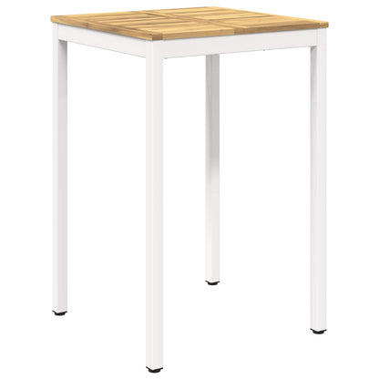 Garden Bar Table White 70 x 68.5 x 105 cm Solid Acacia Wood