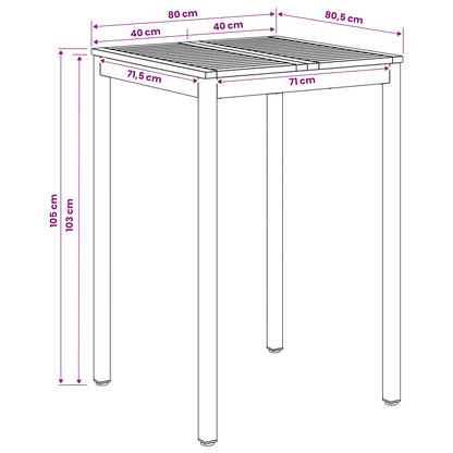 Garden Bar Table White 80 x 80.5 x 105 cm Solid Acacia Wood