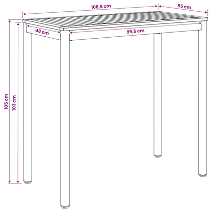 Garden Bar Table White 108.5 x 55 x 105 cm Solid Acacia Wood