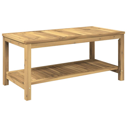 Coffee Table Whitewash 100.5 x 49 x 45 cm Solid Acacia Wood