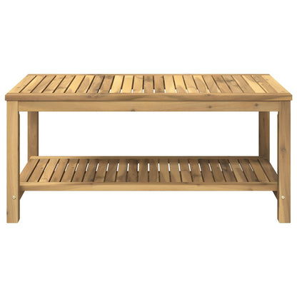 Coffee Table Whitewash 100.5 x 49 x 45 cm Solid Acacia Wood