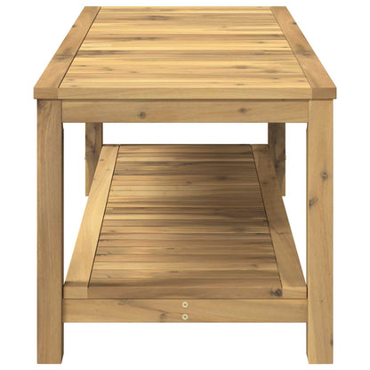 Coffee Table Whitewash 100.5 x 49 x 45 cm Solid Acacia Wood
