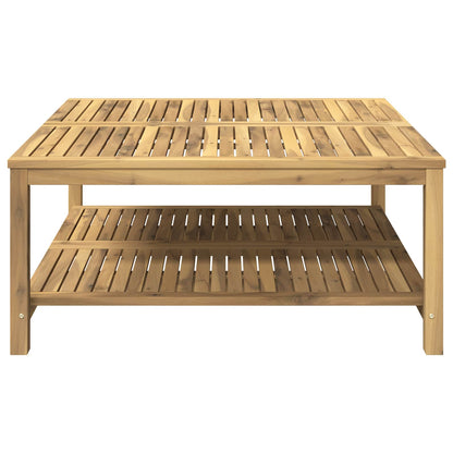 Coffee Table Whitewash 100.5 x 98 x 45 cm Solid Acacia Wood