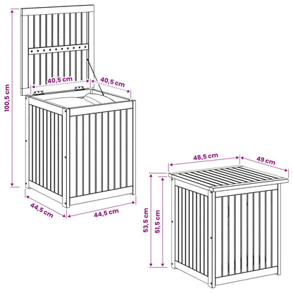Garden Storage Box Solid Acacia Wood 48.5 x 49 x 53.5 cm