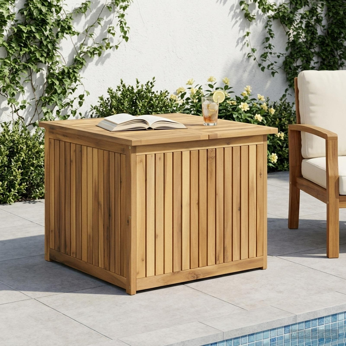 Garden Storage Box Solid Acacia Wood 70.5 x 68.5 x 53.5 cm