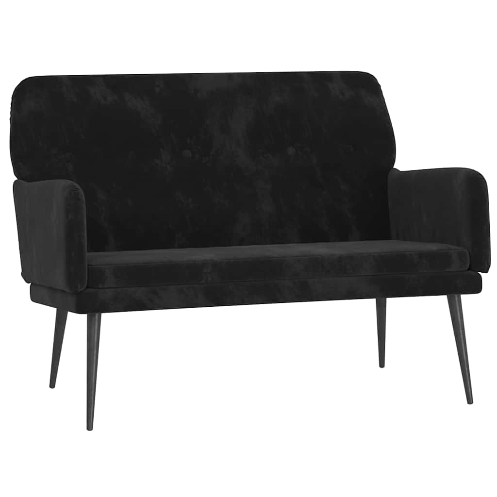 Bench Black 108 x 79 x 79 cm Velvet