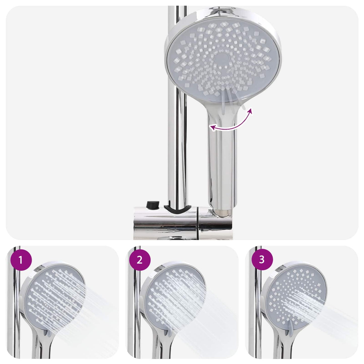 Shower System Silver 47 x 20 x 95 cm Stainless Steel