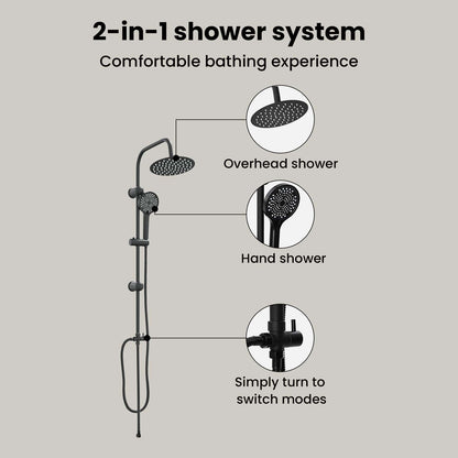 Shower System Black 47 x 20 x 95 cm Stainless Steel