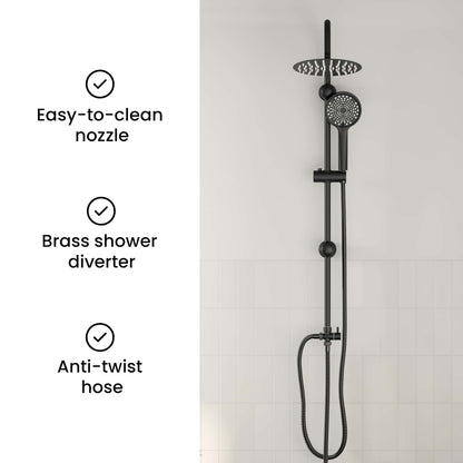Shower System Black 47 x 20 x 95 cm Stainless Steel