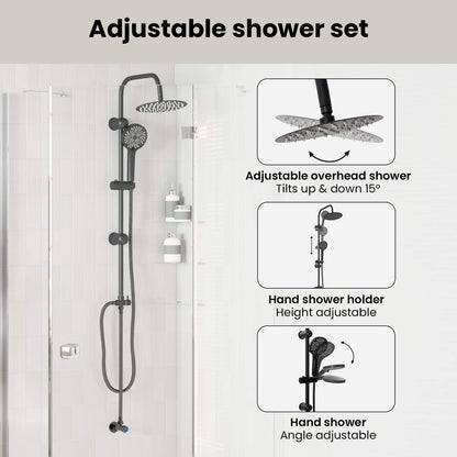 Shower System Black 47 x 20 x 95 cm Stainless Steel