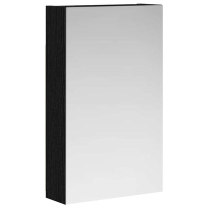 Bathroom Mirror Cabinet with Shelf Black Oak 30 x 10.5 x 50 cm
