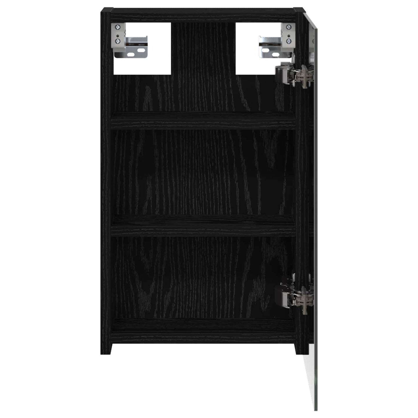 Bathroom Mirror Cabinet with Shelf Black Oak 30 x 10.5 x 50 cm