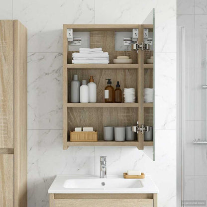 Bathroom Mirror Cabinet with Shelf Sonoma Oak 30 x 10.5 x 50 cm