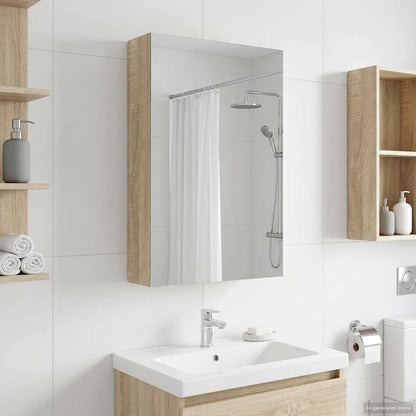 Bathroom Mirror Cabinet with Shelf Sonoma Oak 30 x 10.5 x 50 cm