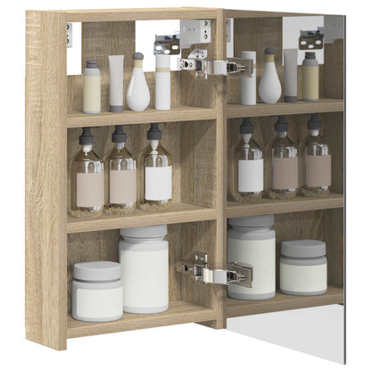 Bathroom Mirror Cabinet with Shelf Sonoma Oak 30 x 10.5 x 50 cm