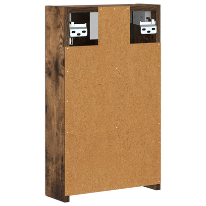 Bathroom Mirror Cabinet with Shelf Smoked Oak 30 x 10.5 x 50 cm