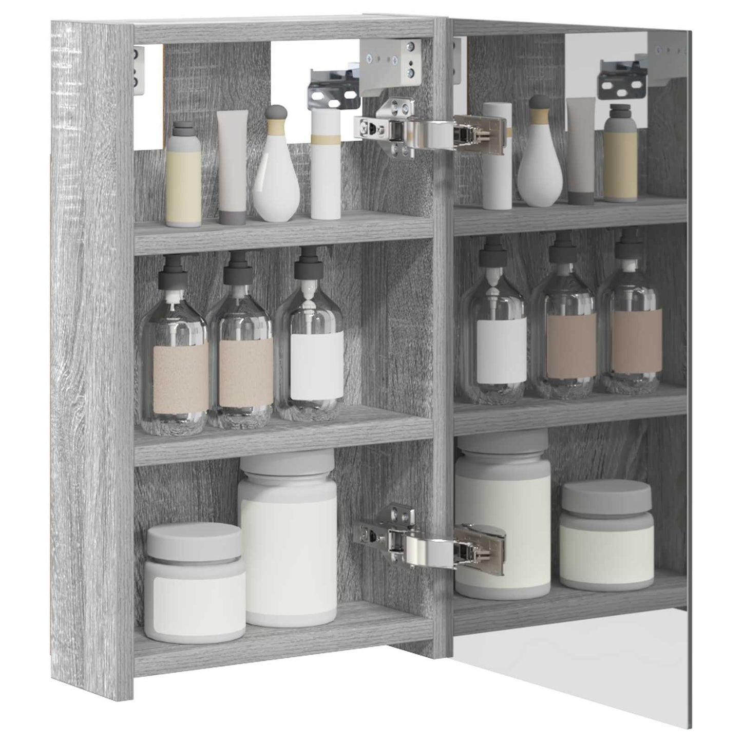 Bathroom Mirror Cabinet with Door Grey Sonoma 30 x 10.5 x 50 cm