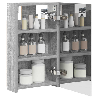 Bathroom Mirror Cabinet with Door Grey Sonoma 30 x 10.5 x 50 cm