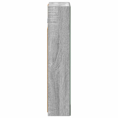 Bathroom Mirror Cabinet with Door Grey Sonoma 30 x 10.5 x 50 cm