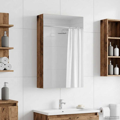 Bathroom Mirror Cabinet with Shelf Old Wood 30 x 10.5 x 50 cm