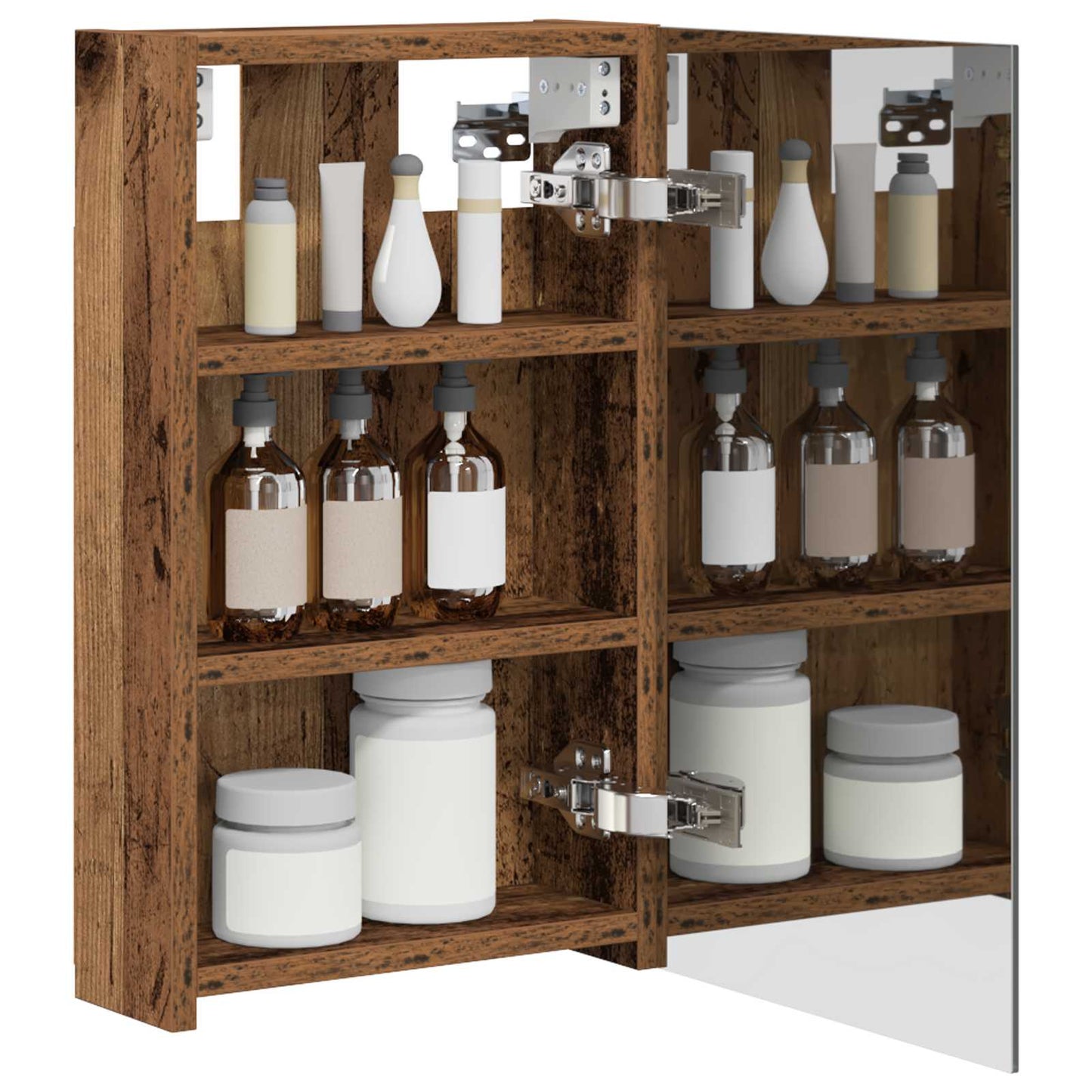 Bathroom Mirror Cabinet with Shelf Old Wood 30 x 10.5 x 50 cm