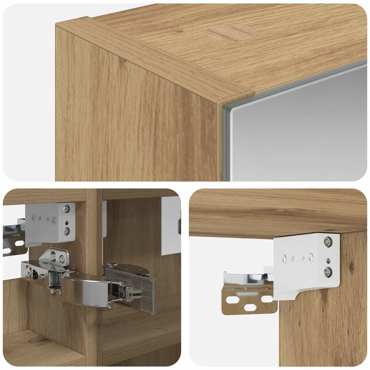 Bathroom Mirror Cabinet Artisan Oak 30 x 10.5 x 50 cm