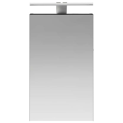 Bathroom Mirror Cabinet with Shelf Black Oak 30 x 10.5 x 50 cm