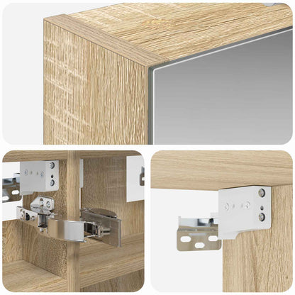 Bathroom Mirror Cabinet with Shelf Sonoma Oak 30 x 10.5 x 50 cm