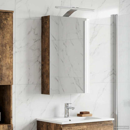 Bathroom Mirror Cabinet with Shelf Smoked Oak 30 x 10.5 x 50 cm
