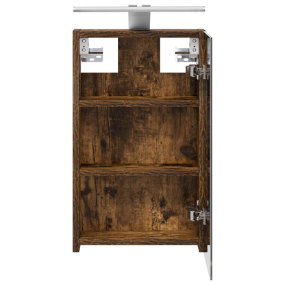 Bathroom Mirror Cabinet with Shelf Smoked Oak 30 x 10.5 x 50 cm