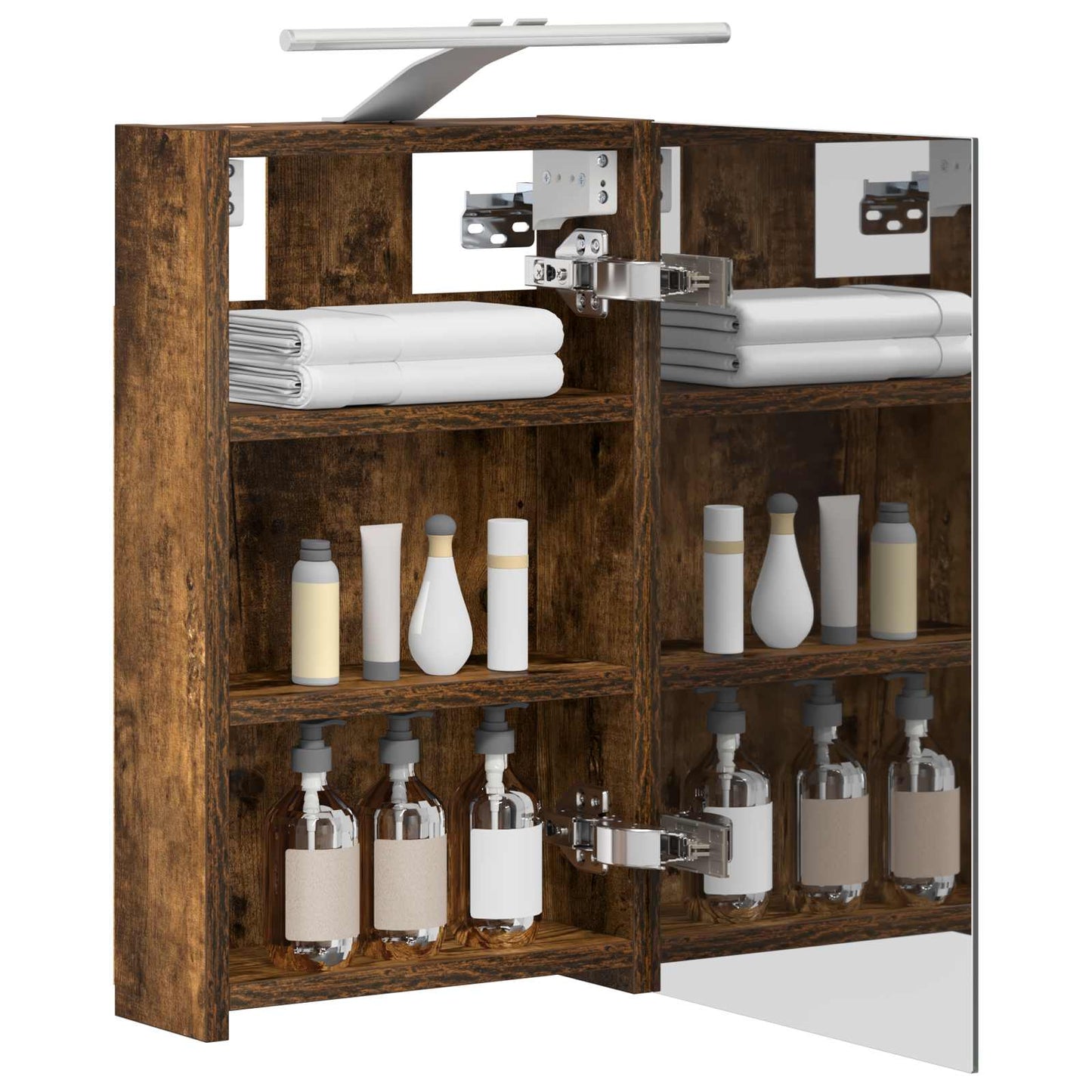 Bathroom Mirror Cabinet with Shelf Smoked Oak 30 x 10.5 x 50 cm