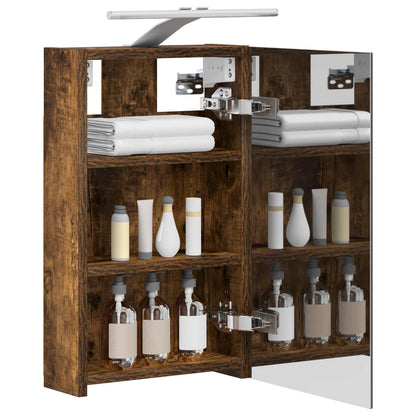 Bathroom Mirror Cabinet with Shelf Smoked Oak 30 x 10.5 x 50 cm