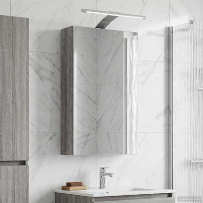 Bathroom Mirror Cabinet with Door Grey Sonoma 30 x 10.5 x 50 cm