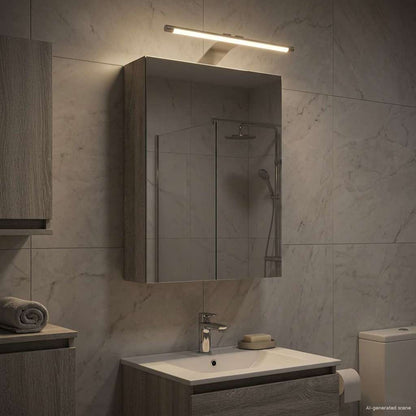 Bathroom Mirror Cabinet with Door Grey Sonoma 30 x 10.5 x 50 cm