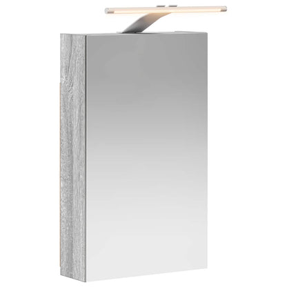 Bathroom Mirror Cabinet with Door Grey Sonoma 30 x 10.5 x 50 cm