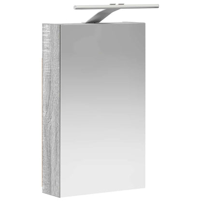 Bathroom Mirror Cabinet with Door Grey Sonoma 30 x 10.5 x 50 cm