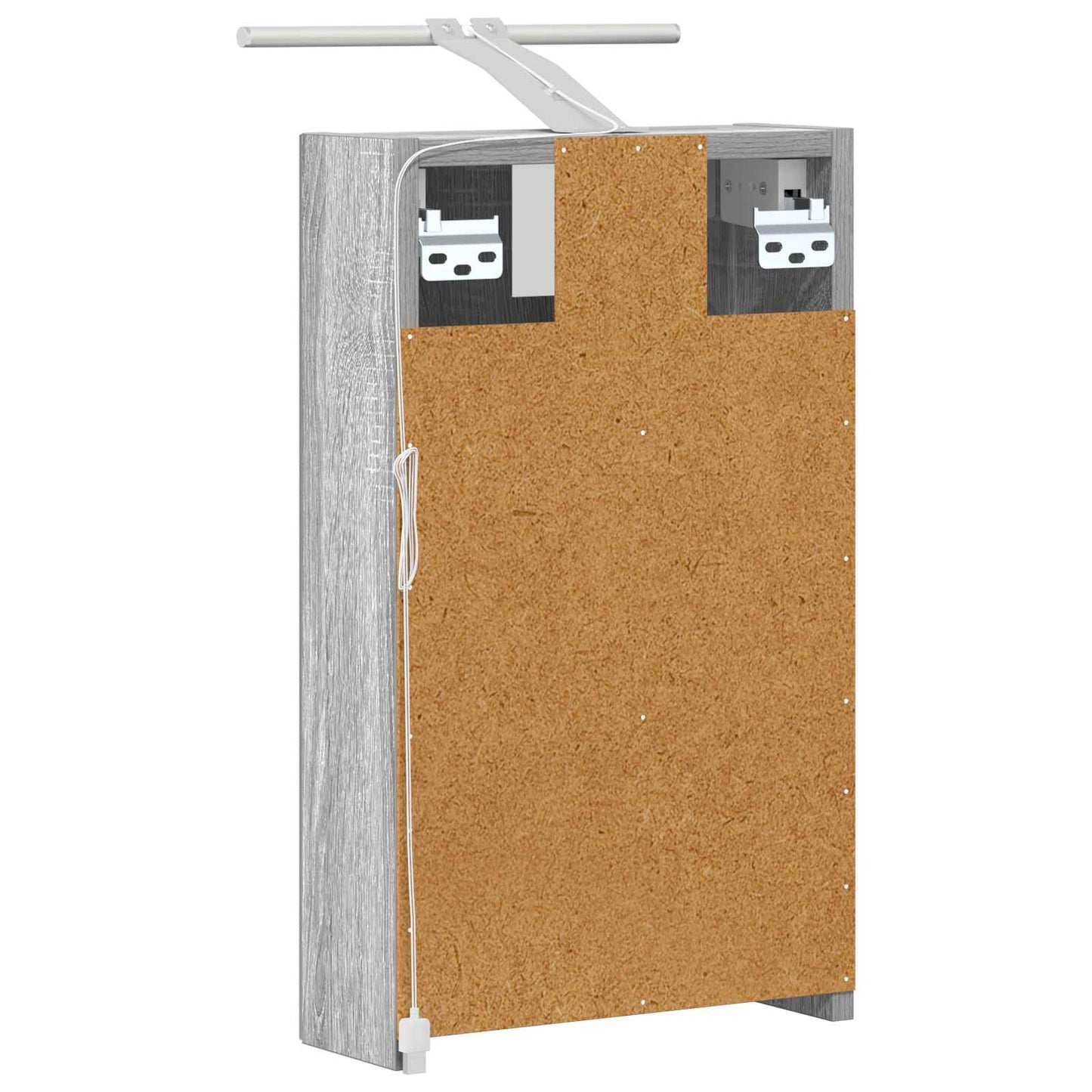 Bathroom Mirror Cabinet with Door Grey Sonoma 30 x 10.5 x 50 cm